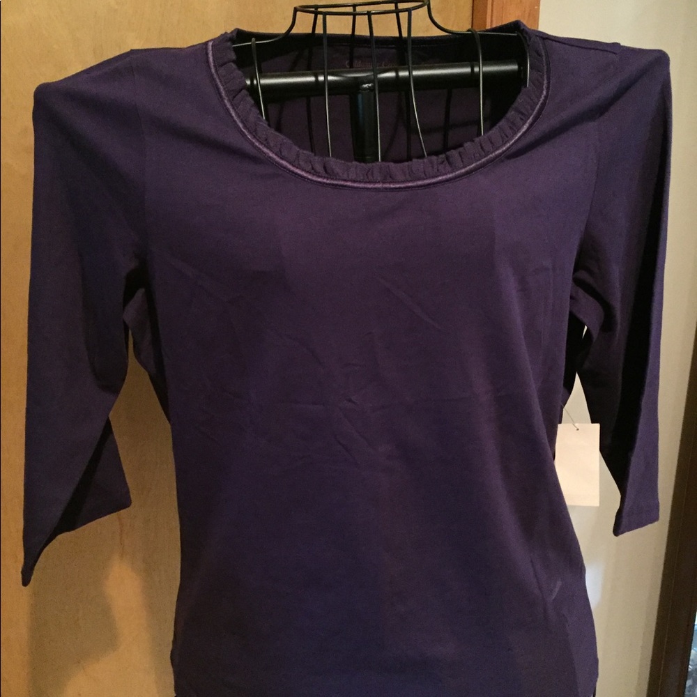 Coldwater Creek L 3/4 Sleeve Purple Tee